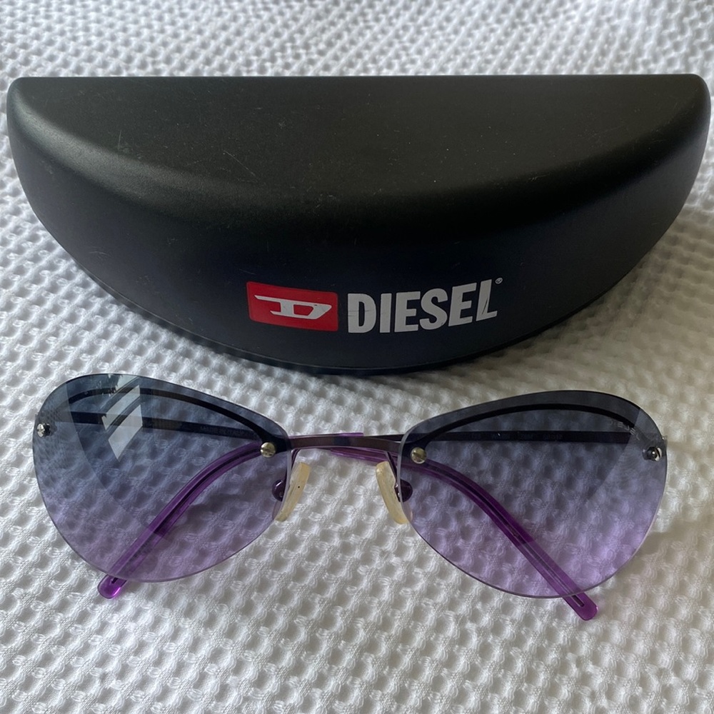 Diesel WIMBI vintage  purple lens metal sunglasses unisex